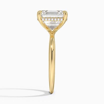 5.10 Karat Asscher Kesim Hidden Halo Tasarım Tektaş Laboratuvar Pırlanta Yüzük 18K  - Alvora - Bold Diamonds