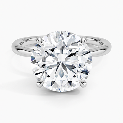 5.10 Karat Hidden Halo Tasarım Tektaş Laboratuvar Pırlanta Yüzük 18K  - Alvora - Bold Diamonds