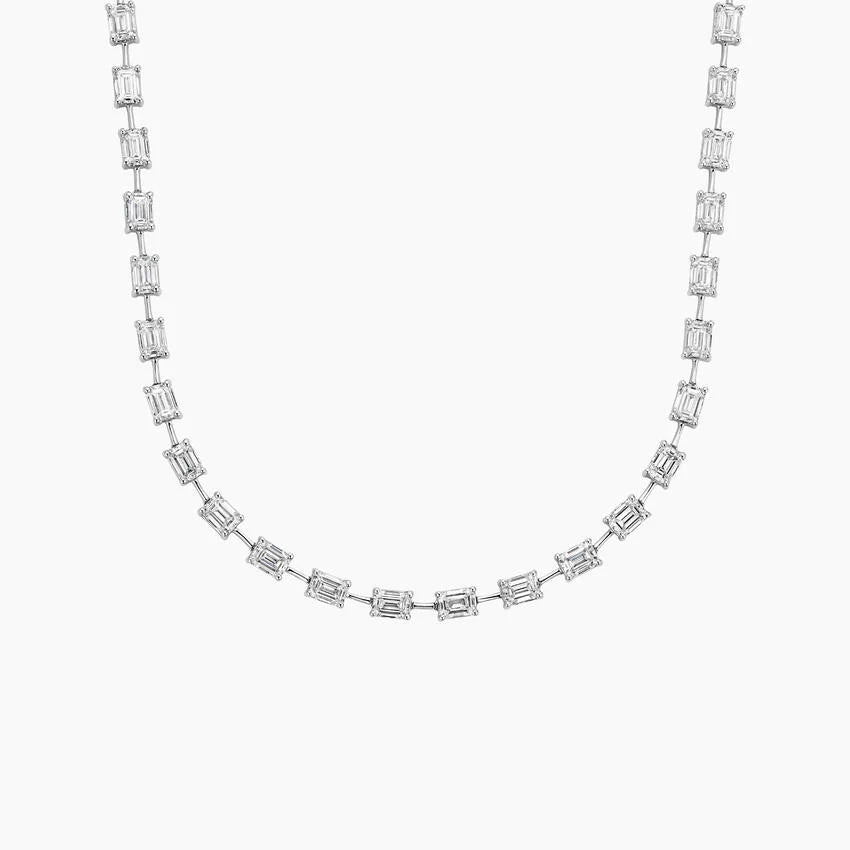 Emerald Kolye 5.00 karat Emerald Kesim Laboratuvar Pırlanta Kolye 18K - Bold Diamonds