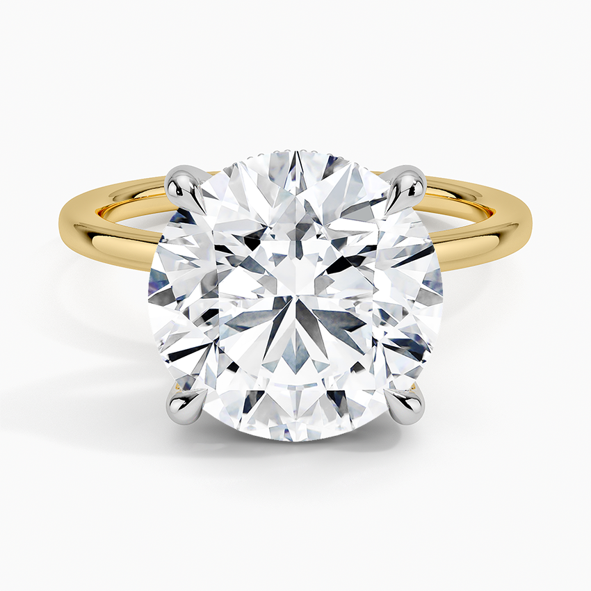 5.10 Karat Hidden Halo Tasarım Tektaş Laboratuvar Pırlanta Yüzük 18K  - Elora - Bold Diamonds