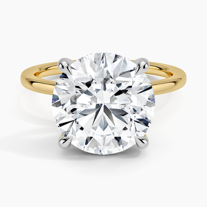 5.10 Karat Hidden Halo Tasarım Tektaş Laboratuvar Pırlanta Yüzük 18K  - Elora - Bold Diamonds