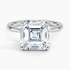 5.10 Karat Asscher Kesim Hidden Halo Tasarım Tektaş Laboratuvar Pırlanta Yüzük 18K  - Alvora - Bold Diamonds