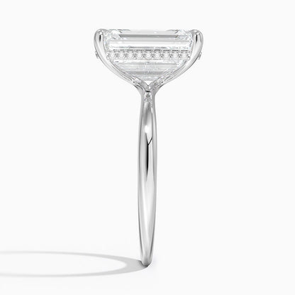 5.10 Karat Emerald Kesim Hidden Halo Tasarım Tektaş Laboratuvar Pırlanta Yüzük 18K  - Alvora