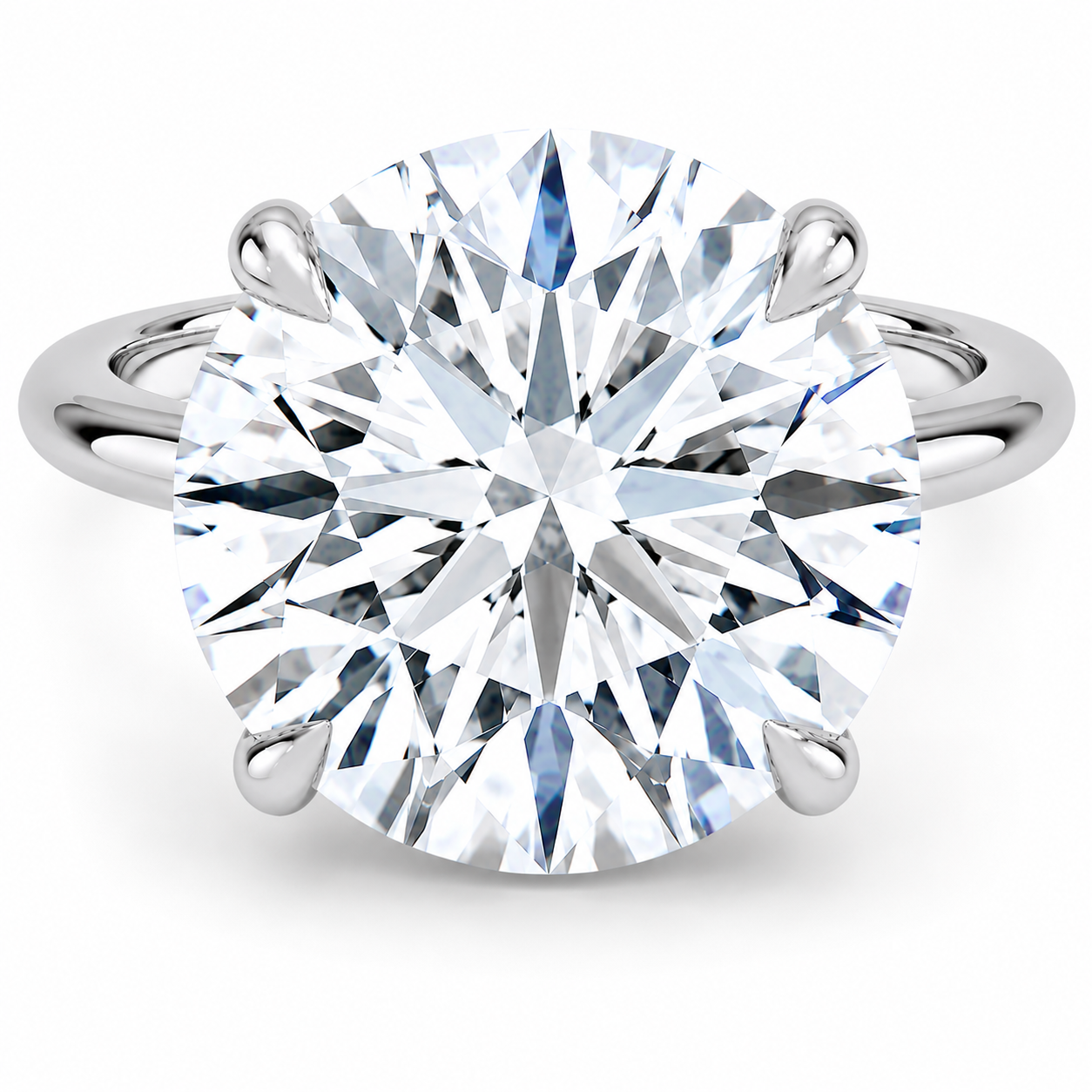 7.00 Karat Yuvarlak Kesim D-VS Tektaş Laboratuvar Pırlanta Yüzük - Bold Diamonds