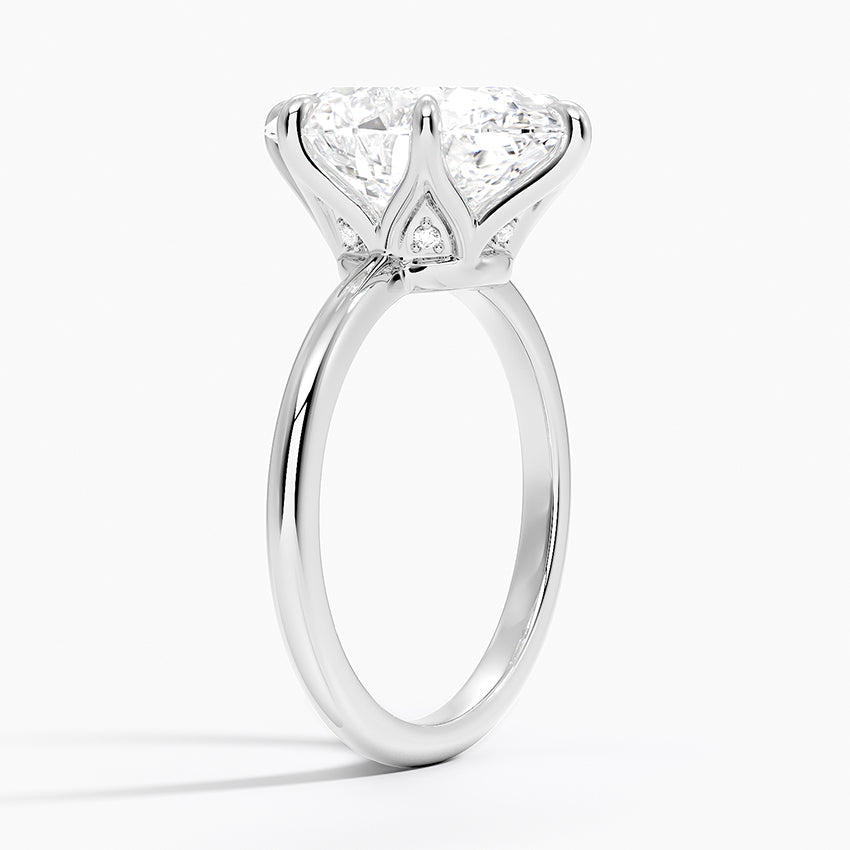 5.10 Karat Oval Kesim Hidden Halo Tasarım Tektaş Laboratuvar Pırlanta Yüzük - Bern