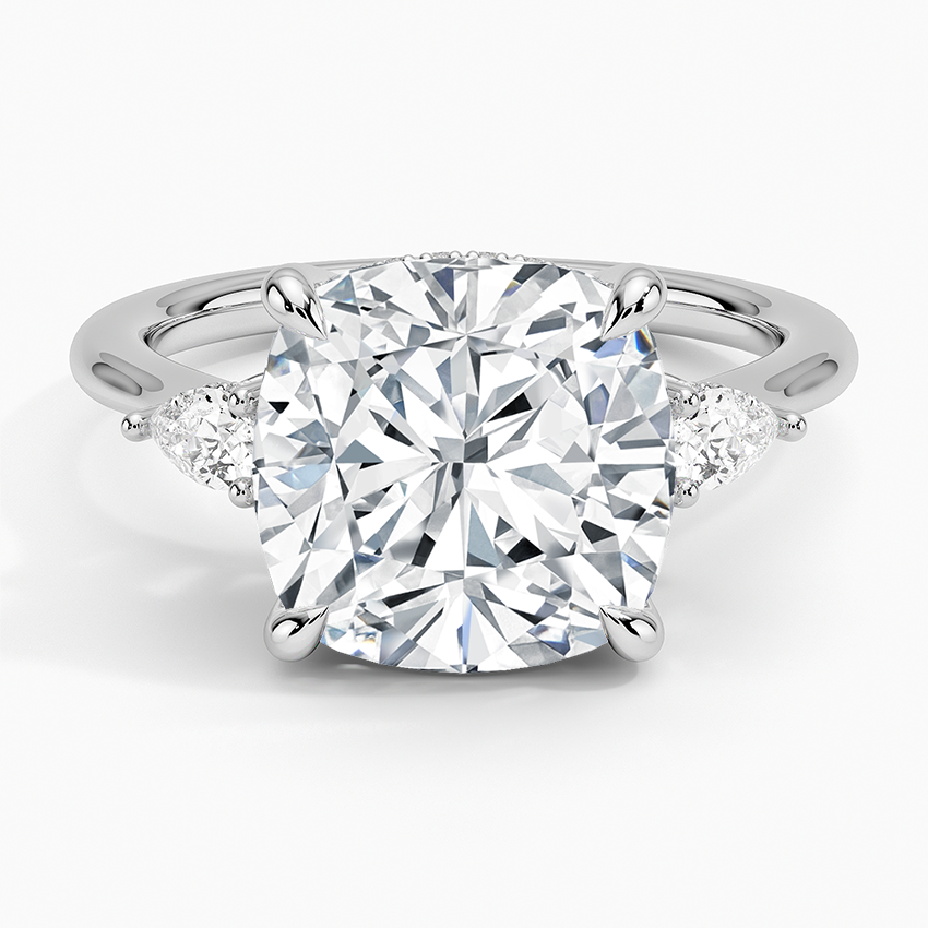 1.60 Carat Princess Halo Design Solitaire Lab Diamond Ring 18K - Florina 