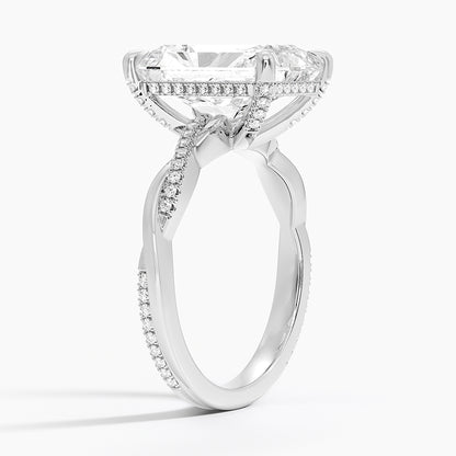 1.60 Carat Princess Halo Design Solitaire Lab Diamond Ring 18K - Florina 