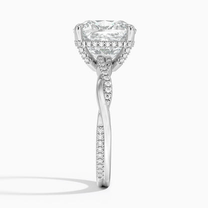 1.60 Carat Princess Halo Design Solitaire Lab Diamond Ring 18K - Florina 