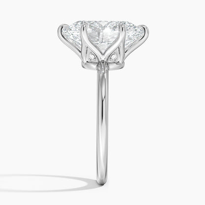 5.10 Oval Kesim Hidden Halo Tasarım Tektaş Laboratuvar Pırlanta Yüzük - Eylora