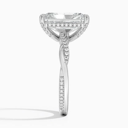 1.60 Carat Princess Halo Design Solitaire Lab Diamond Ring 18K - Florina 