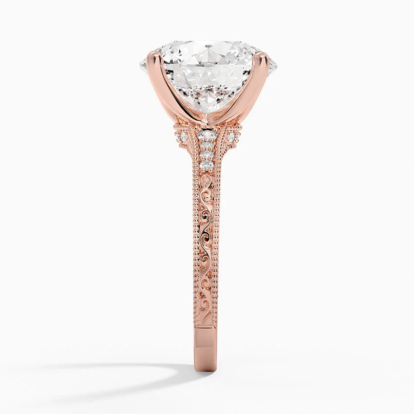5.15 Karat Yuvarlak Kesim Hidden Halo Tasarım Tektaş Laboratuvar Pırlanta Yüzük - Venice - Bold Diamonds