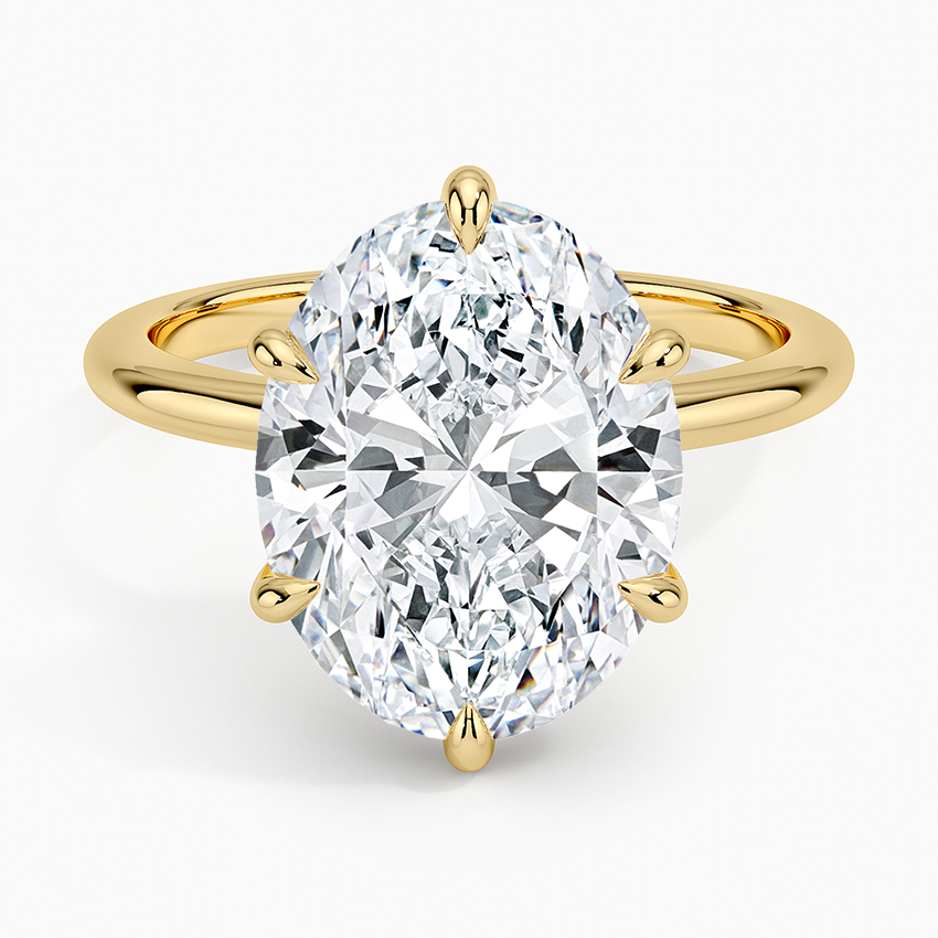 5.10 Oval Kesim Hidden Halo Tasarım Tektaş Laboratuvar Pırlanta Yüzük - Eylora