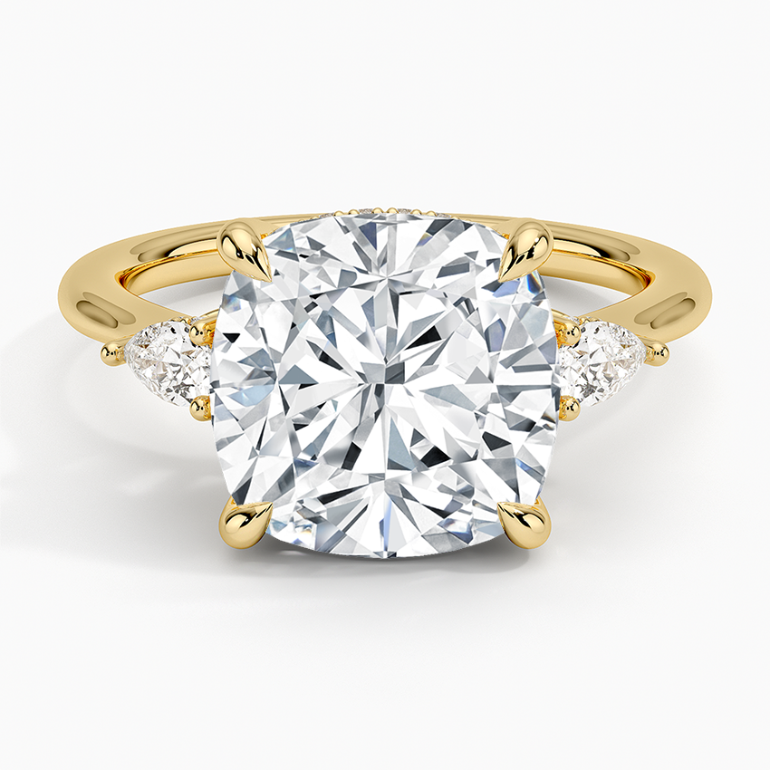 1.60 Carat Princess Halo Design Solitaire Lab Diamond Ring 18K - Florina 