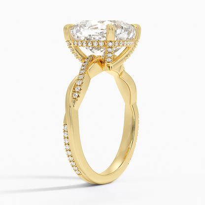 1.60 Carat Princess Halo Design Solitaire Lab Diamond Ring 18K - Florina 