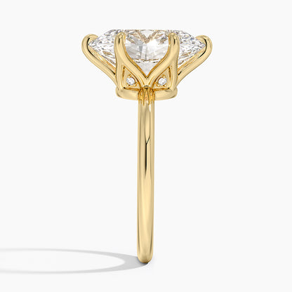 5.10 Oval Kesim Hidden Halo Tasarım Tektaş Laboratuvar Pırlanta Yüzük - Eylora