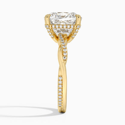 1.60 Carat Princess Halo Design Solitaire Lab Diamond Ring 18K - Florina 