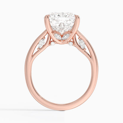 5.30 Cushion Kesim Hidden Halo Tasarım Tektaş Laboratuvar Pırlanta Yüzük - Dalara