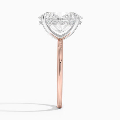 5.10 Karat Oval Kesim Hidden Halo Tasarım Tektaş Laboratuvar Pırlanta Yüzük 18K  - Elora - Bold Diamonds