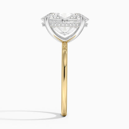 5.10 Karat Oval Kesim Hidden Halo Tasarım Tektaş Laboratuvar Pırlanta Yüzük 18K  - Elora - Bold Diamonds