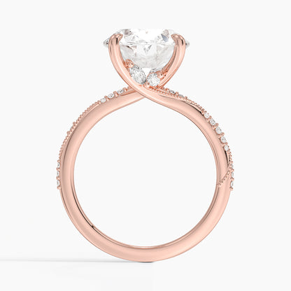 5.25 Karat Oval Kesim Hidden Halo Tasarım Tektaş Laboratuvar Pırlanta Yüzük 18K  - Melora