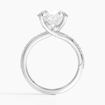 5.25 Karat Oval Kesim Hidden Halo Tasarım Tektaş Laboratuvar Pırlanta Yüzük 18K  - Melora