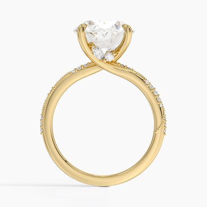 5.25 Karat Oval Kesim Hidden Halo Tasarım Tektaş Laboratuvar Pırlanta Yüzük 18K  - Melora