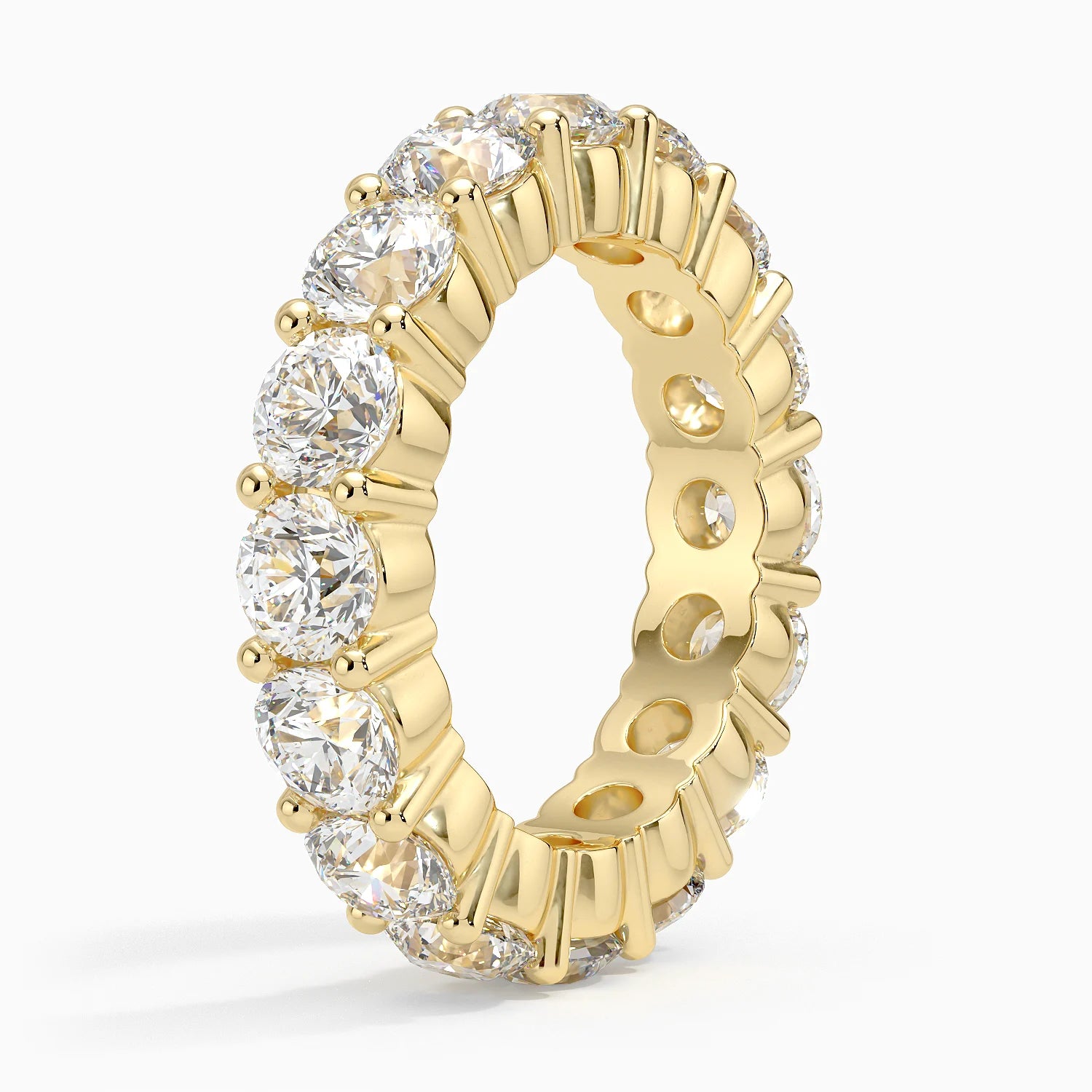 Tam Tur 5,00 Karat Yuvarlak Kesim Laboratuvar Pırlanta Yüzük 18K - Bold Diamonds