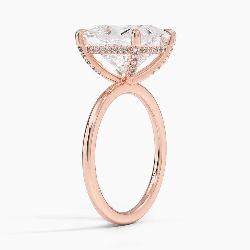 1.60 Carat Princess Halo Design Solitaire Lab Diamond Ring 18K - Florina 