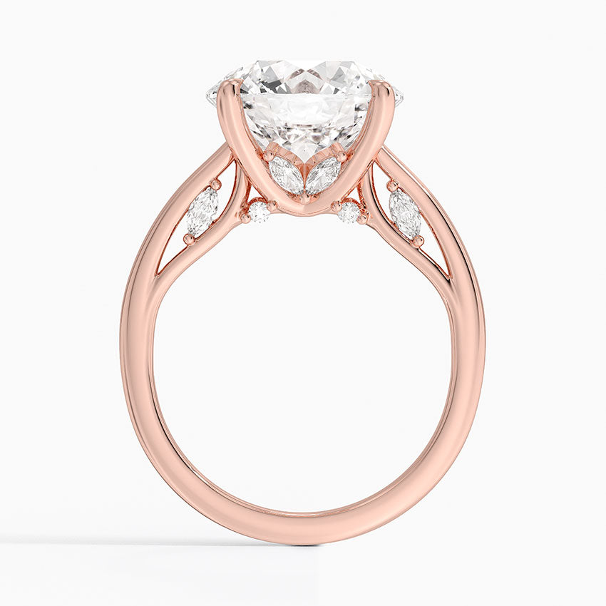 5.30  Hidden Halo Tasarım Tektaş Laboratuvar Pırlanta Yüzük - Dalara