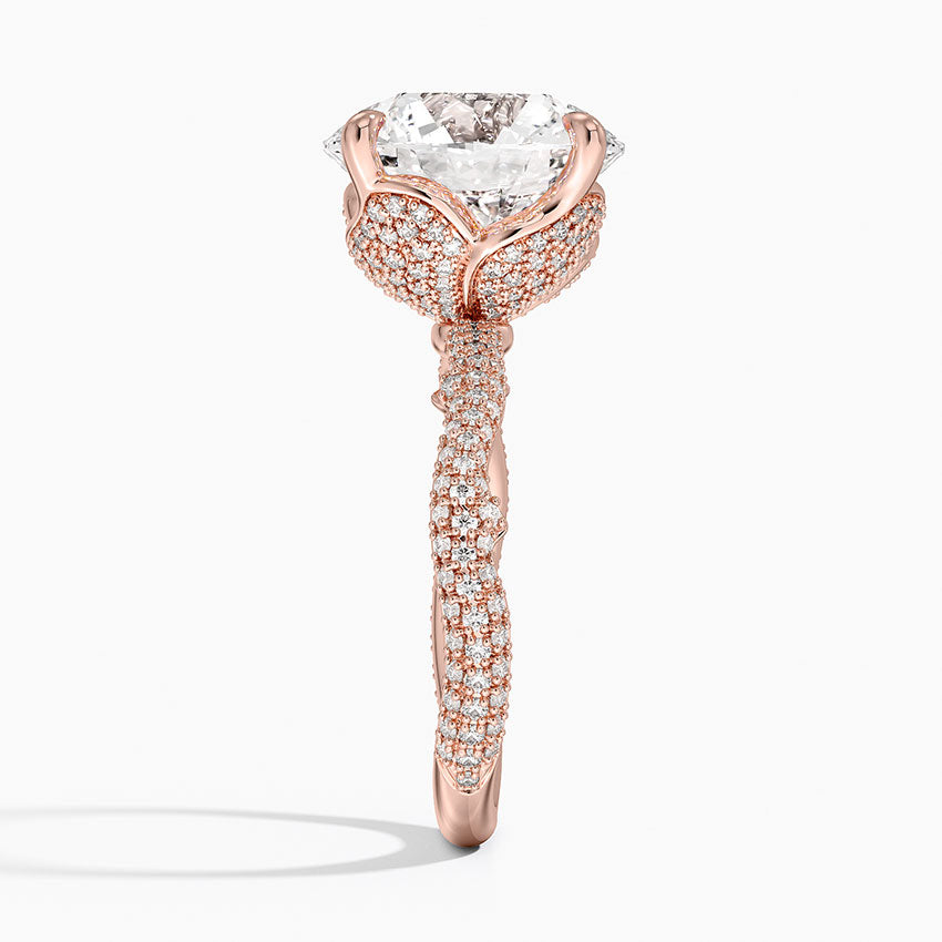 5.75 Karat Hidden Halo Tasarım Tektaş Laboratuvar Pırlanta Yüzük - Sorrento
