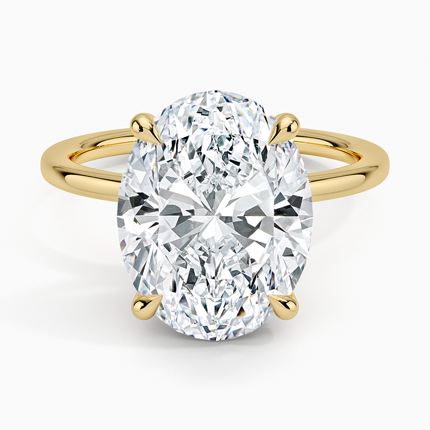 5.15 Karat Oval Kesim Hidden Halo Tasarım Tektaş Laboratuvar Pırlanta Yüzük - Gilora - Bold Diamonds