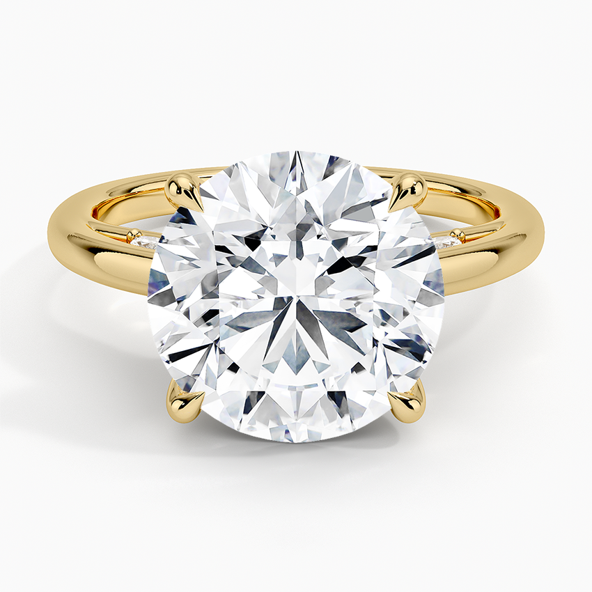 5.30  Hidden Halo Tasarım Tektaş Laboratuvar Pırlanta Yüzük - Dalara