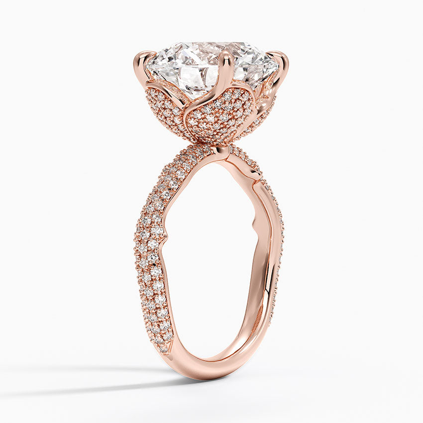 5.75 Karat Hidden Halo Tasarım Tektaş Laboratuvar Pırlanta Yüzük - Sorrento