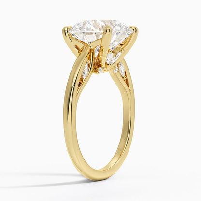 5.30  Hidden Halo Tasarım Tektaş Laboratuvar Pırlanta Yüzük - Dalara