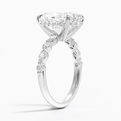 1.60 Carat Princess Halo Design Solitaire Lab Diamond Ring 18K - Florina 