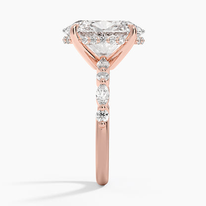 1.60 Carat Princess Halo Design Solitaire Lab Diamond Ring 18K - Florina 