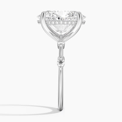 5.20 Oval Kesim Hidden Halo Tasarım Tektaş Laboratuvar Pırlanta Yüzük - Zelora