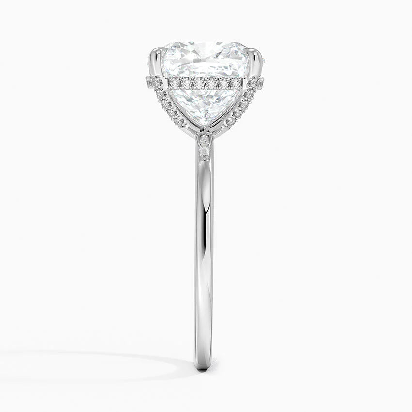 5.15 Karat Cushion Kesim Hidden Halo Tasarım Tektaş Laboratuvar Pırlanta Yüzük - Gilora - Bold Diamonds