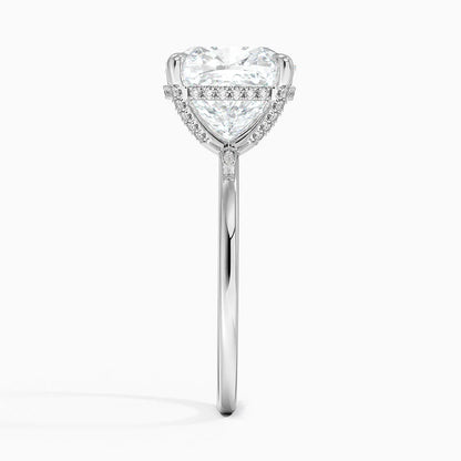 1.60 Carat Princess Halo Design Solitaire Lab Diamond Ring 18K - Florina 