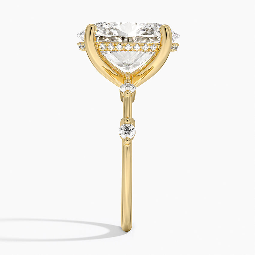 5.20 Karat Oval Kesim Hidden Halo Tasarım Tektaş Laboratuvar Pırlanta Yüzük - Nice