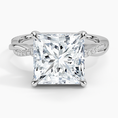 1.60 Carat Princess Halo Design Solitaire Lab Diamond Ring 18K - Florina 