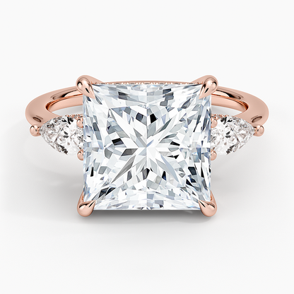1.60 Carat Princess Halo Design Solitaire Lab Diamond Ring 18K - Florina 