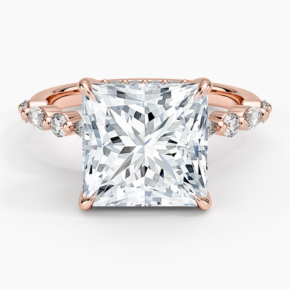 1.60 Carat Princess Halo Design Solitaire Lab Diamond Ring 18K - Florina 