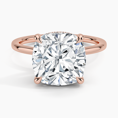 1.60 Carat Princess Halo Design Solitaire Lab Diamond Ring 18K - Florina 