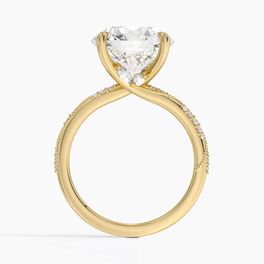 5.25 Karat Hidden Halo Tasarım Tektaş Laboratuvar Pırlanta Yüzük 18K  - Melora - Bold Diamonds