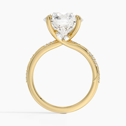 5.25 Karat Hidden Halo Tasarım Tektaş Laboratuvar Pırlanta Yüzük 18K  - Melora - Bold Diamonds