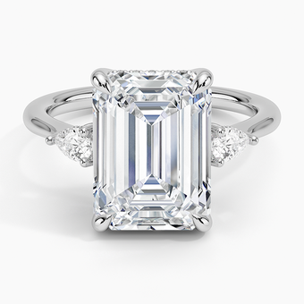 5.50 Karat Emerald Kesim Hidden Halo Tasarım Tektaş Laboratuvar Pırlanta Yüzük - Madrid