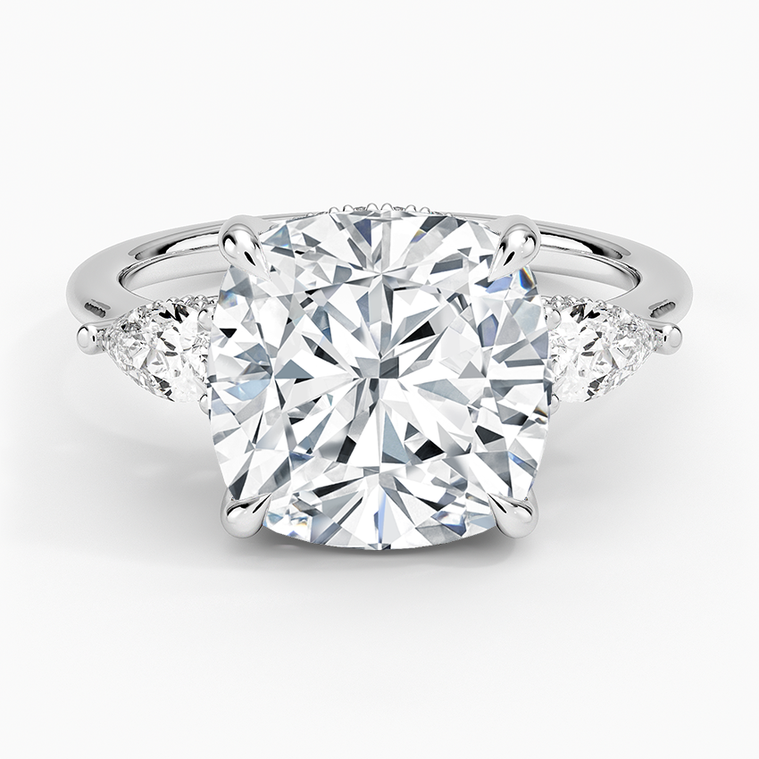 1.60 Carat Princess Halo Design Solitaire Lab Diamond Ring 18K - Florina 