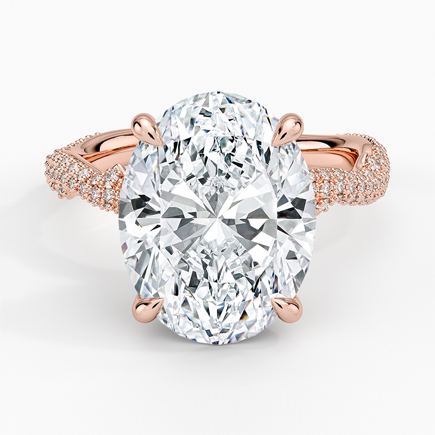 5.75 Karat Oval Kesim Hidden Halo Tasarım Tektaş Laboratuvar Pırlanta Yüzük - Sorrento