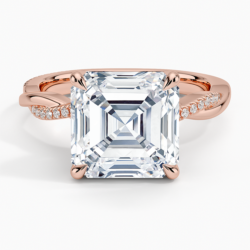 5.25 Karat Asscher Kesim Hidden Halo Tasarım Tektaş Laboratuvar Pırlanta Yüzük  - Riga